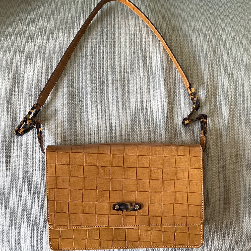 Vintage Mulberry Basket weave leather Shoulder Bag